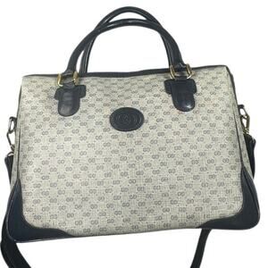 Gucci Satchel Micro GG Navy Leather Embroidered Snake